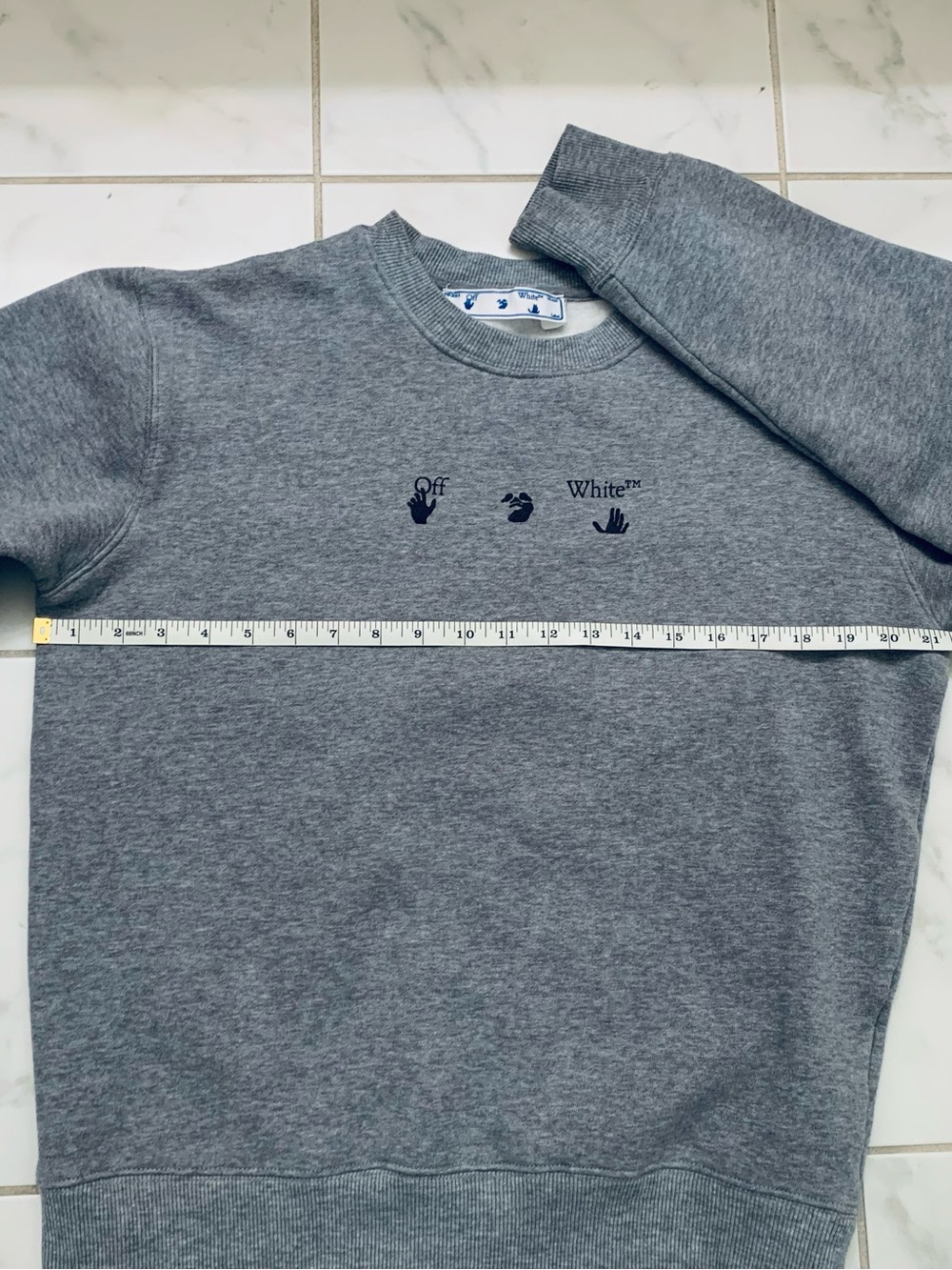 Off-White Gray Crewneck Sweatshirt, Large - Picture 6 of 6